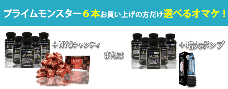 プライムモンスター6本セットご購入の方ダケ選べるオマケ!